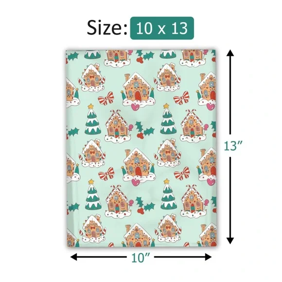 LAST SET!🏠 20 GINGERBREAD HOUSE Poly Mailers 10 x 13 inch - Picture 6 of 6